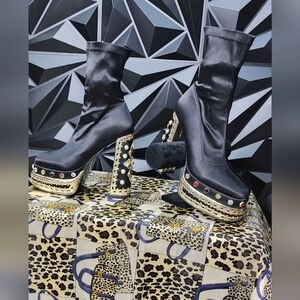 Studded Black platformed heels